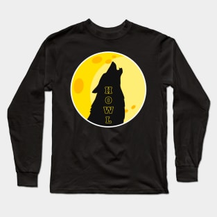 Lonely Howling Wolf Long Sleeve T-Shirt